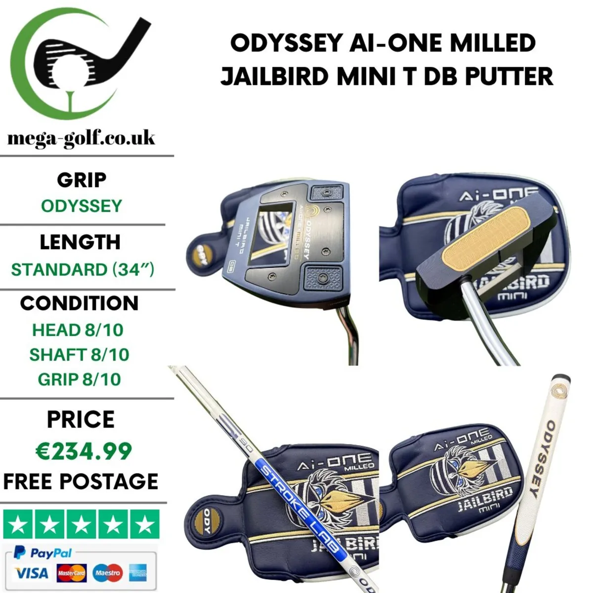 Odyssey Ai-One Milled Jailbird Mini T DB Putter - Image 1