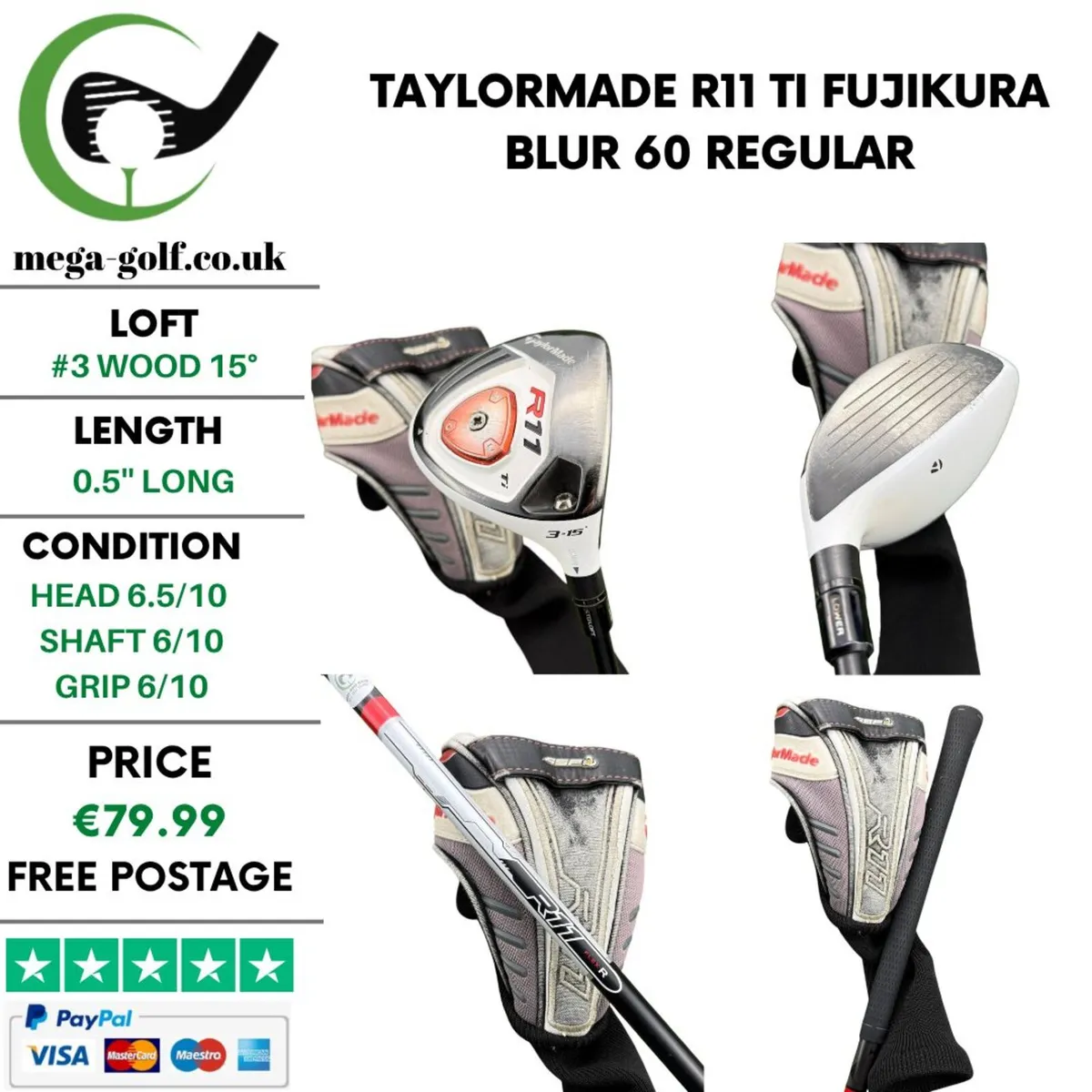 Taylormade R11 Ti #3 Wood 15° / Regular - Image 1