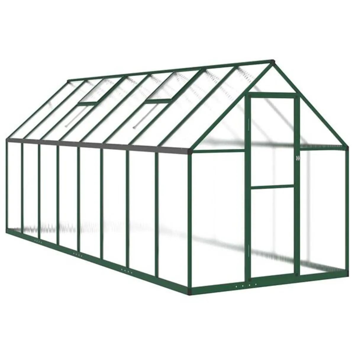 Greenhouse with Base Frame Green 445x169x195 cm Al - Image 3