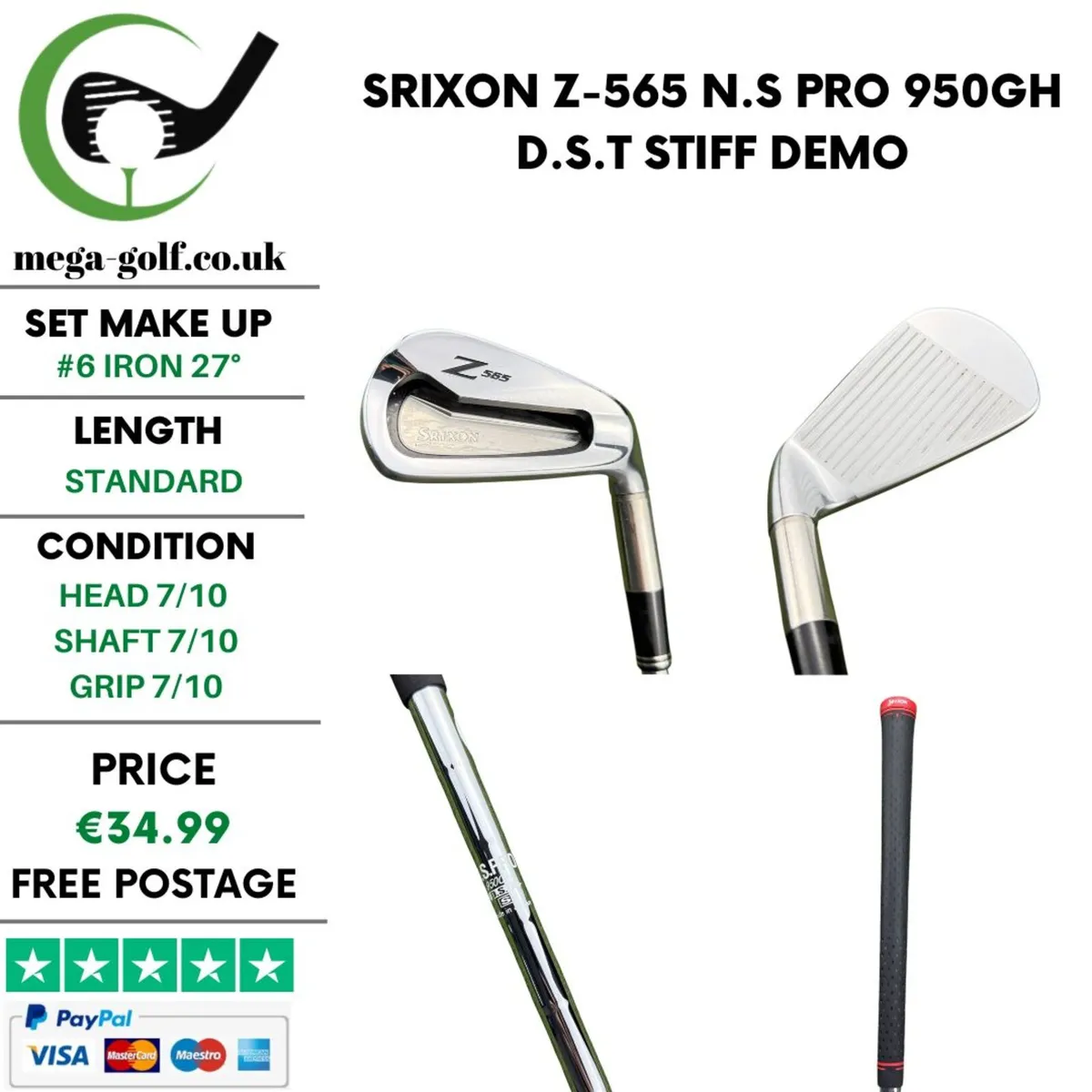 Srixon Z-565 #6 Iron 27° / Stiff / Demo - Image 1