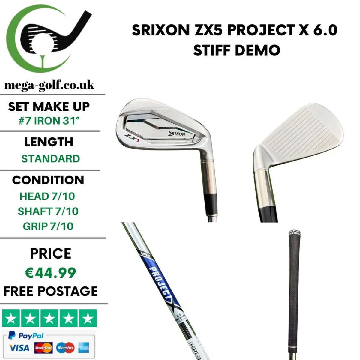 Srixon ZX5 #7 Iron 31° / Project X 6.0 Stiff - Image 1