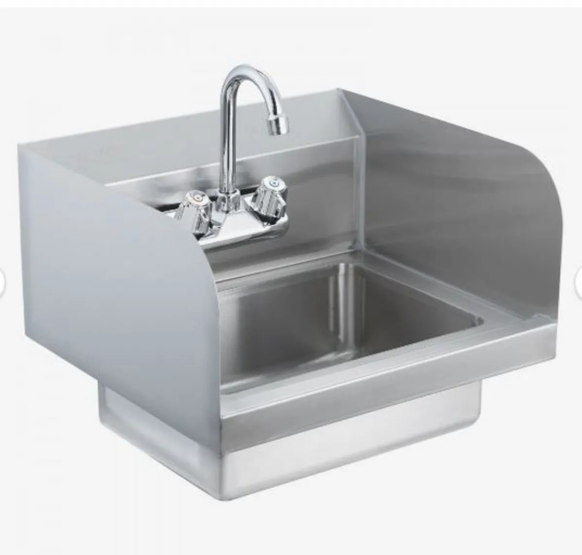 Commercial Hand Sink with Faucet and Side Splash - Image 1