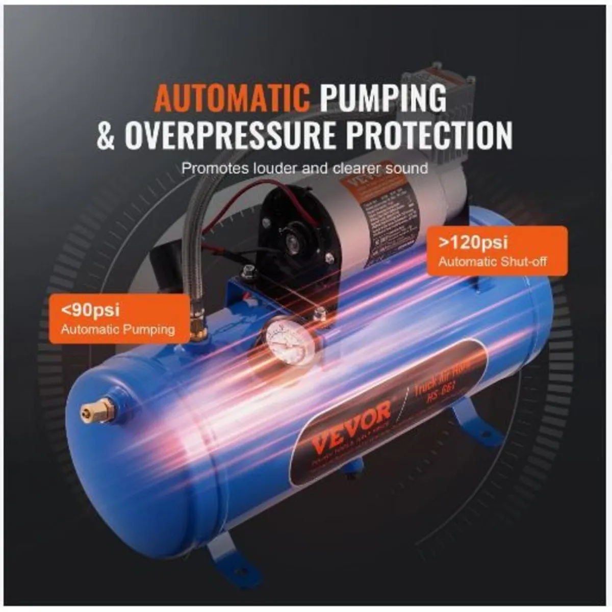 12V Air Compressor with Tank 1.6 Gallon/6 L - Image 3