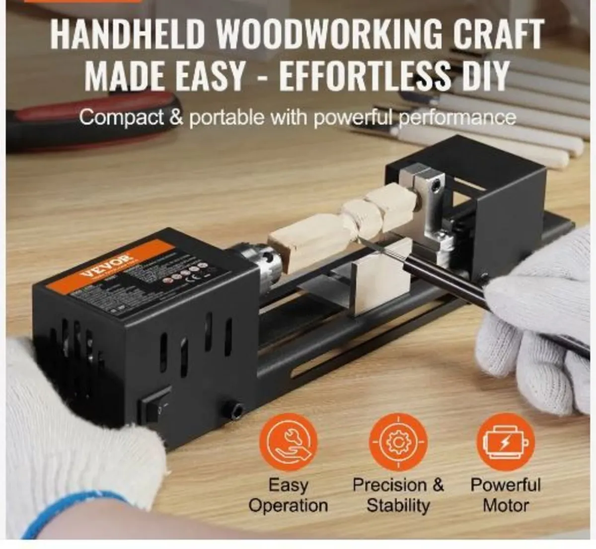 Mini Lathe Machine, 7 cm x 16 cm - Image 2