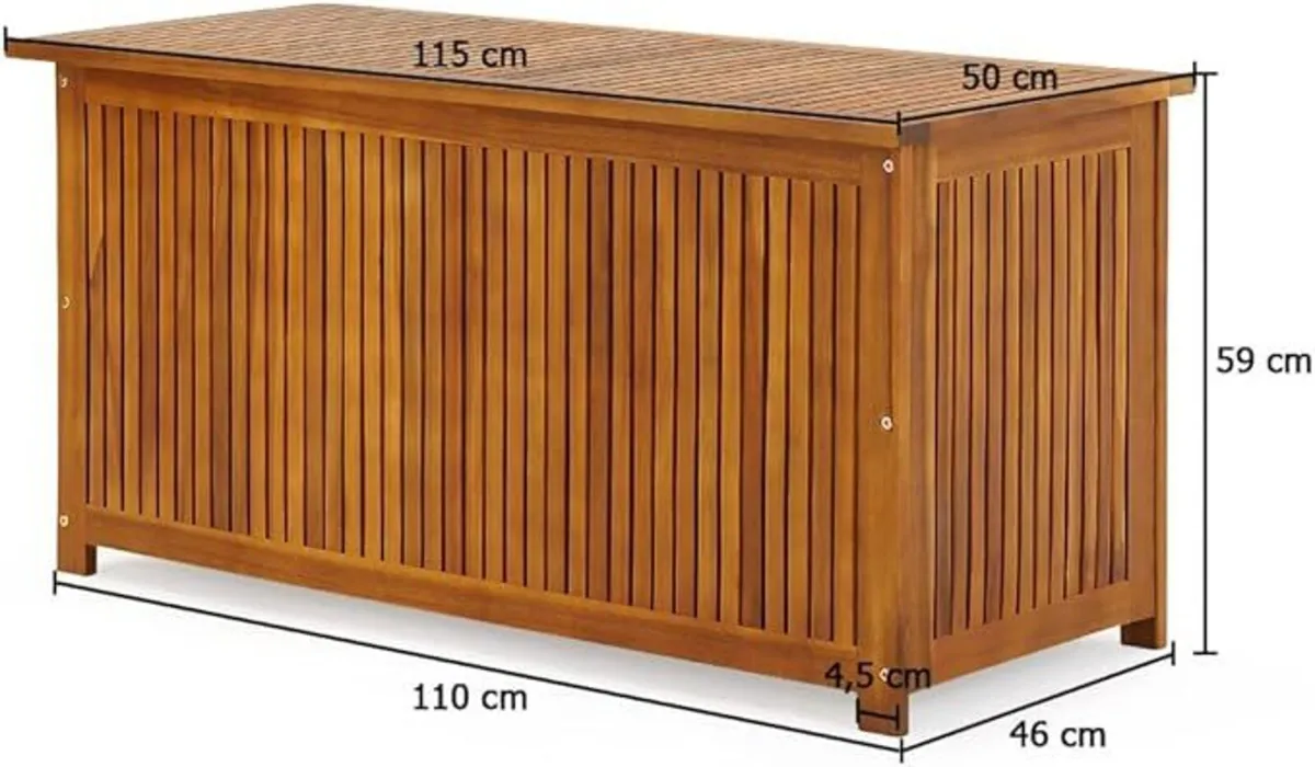 Acacia Wood Garden Storage Box 250L - Image 4