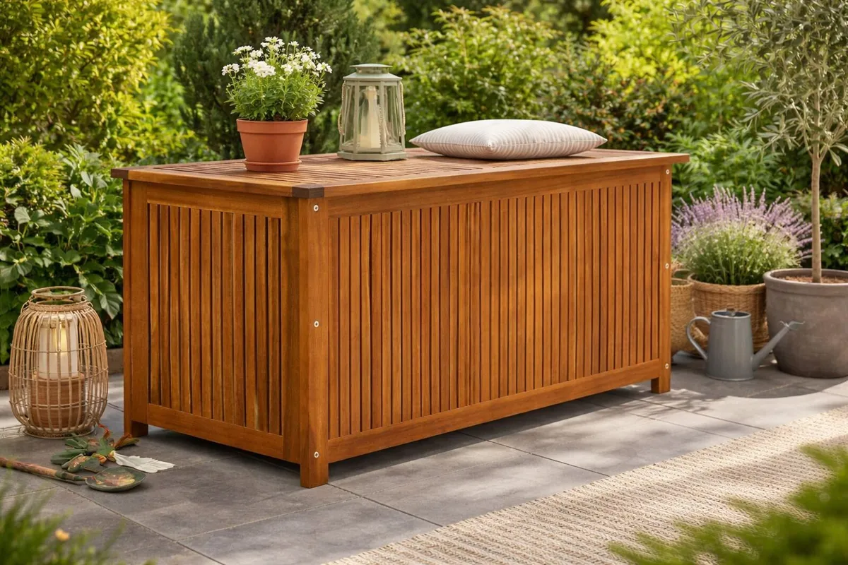 Acacia Wood Garden Storage Box 250L - Image 1