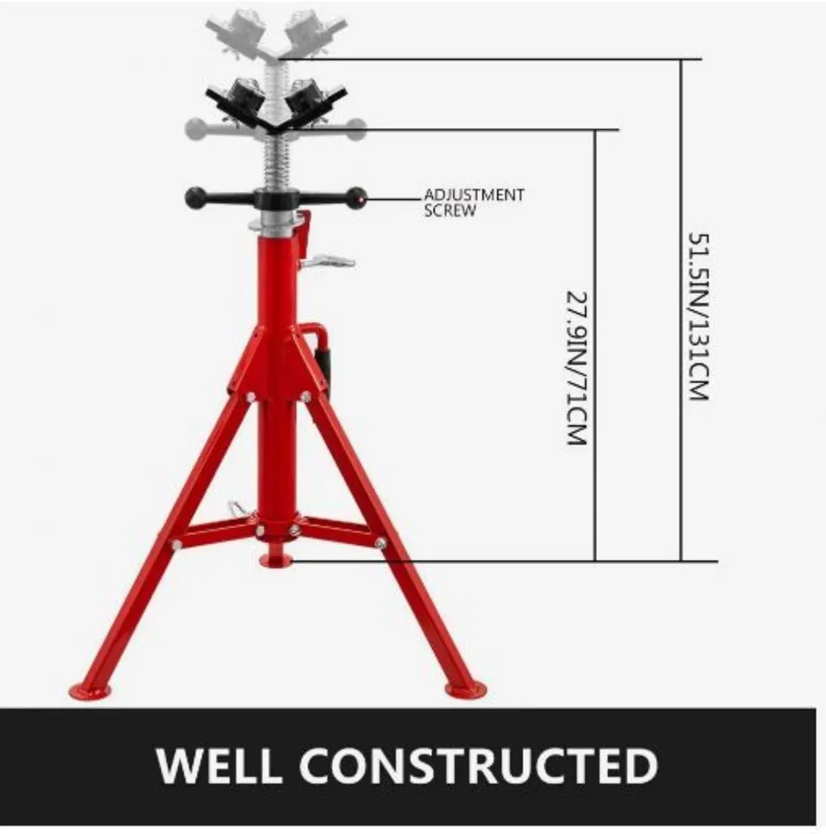 Pipe Jack Stand With 2-Ball Transfer V-Head - Image 3