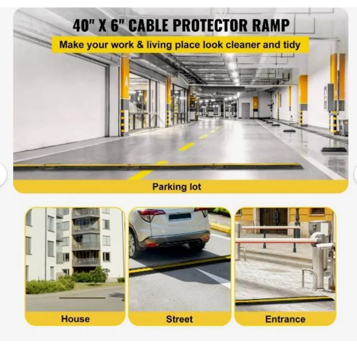 4 Pack of 1-Channel Rubber Cable Protector - Image 2