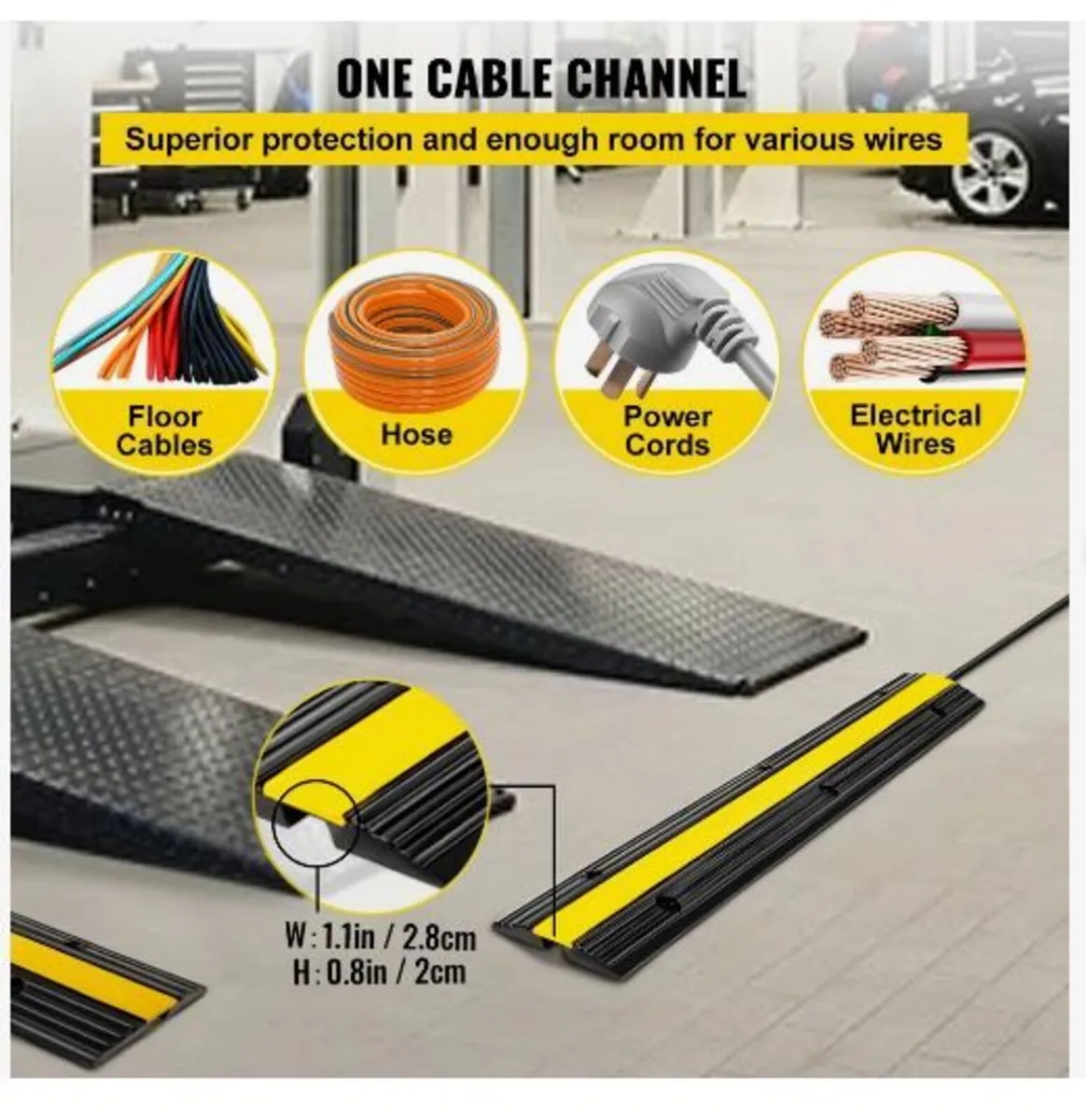 4 Pack of 1-Channel Rubber Cable Protector - Image 3