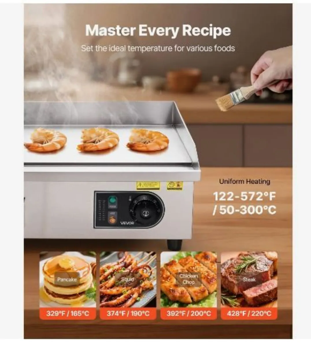 Commercial Electric Griddle, 535 x 300 mm, 3200W - Image 4