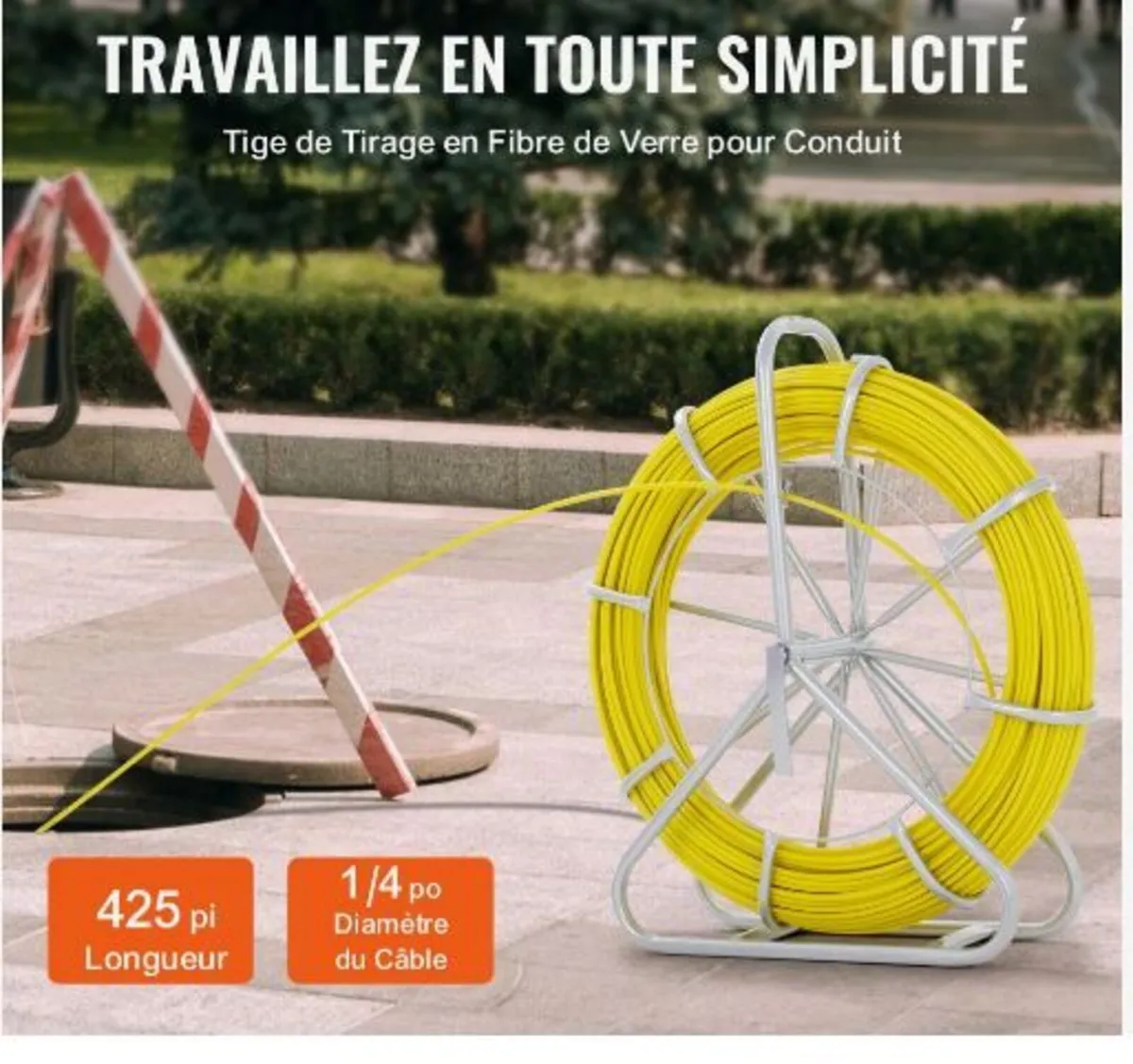 Fish Tape Fiberglass, 129.5 m, 6.4 mm - Image 2