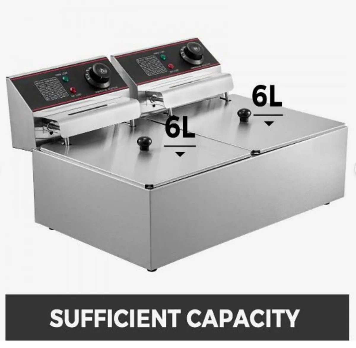 Double Deep Fat Fryer Large 5000W Commercial - Image 4