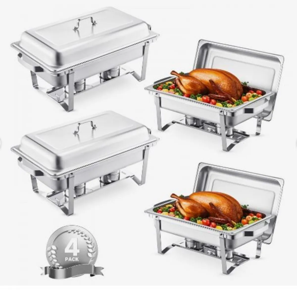 Chafing Dish Buffet Set, 8 Qt 4 Pack - Image 1