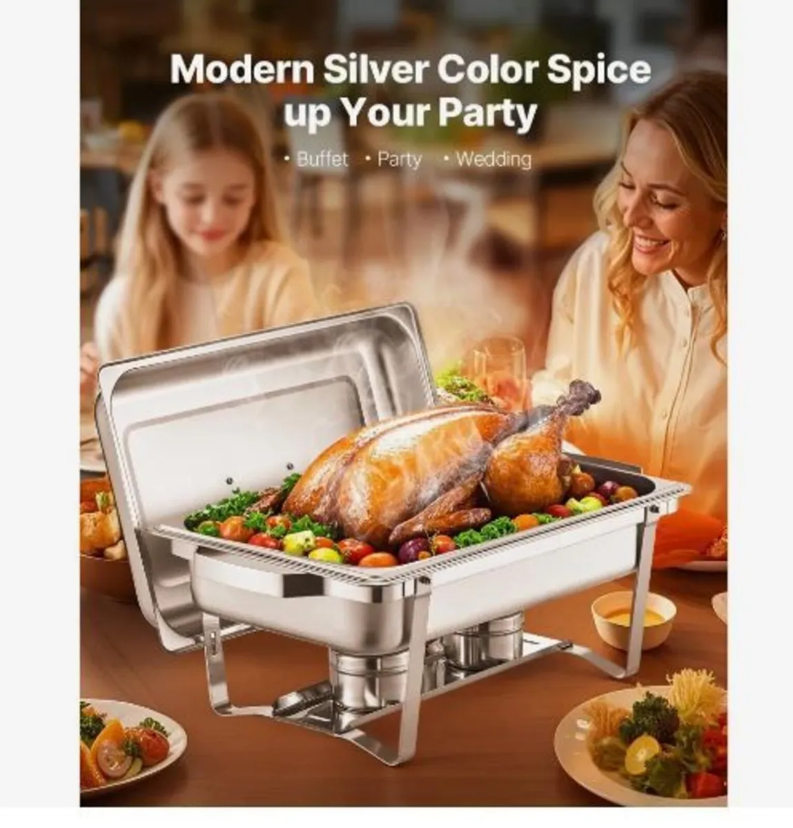 Chafing Dish Buffet Set, 8 Qt 4 Pack - Image 3