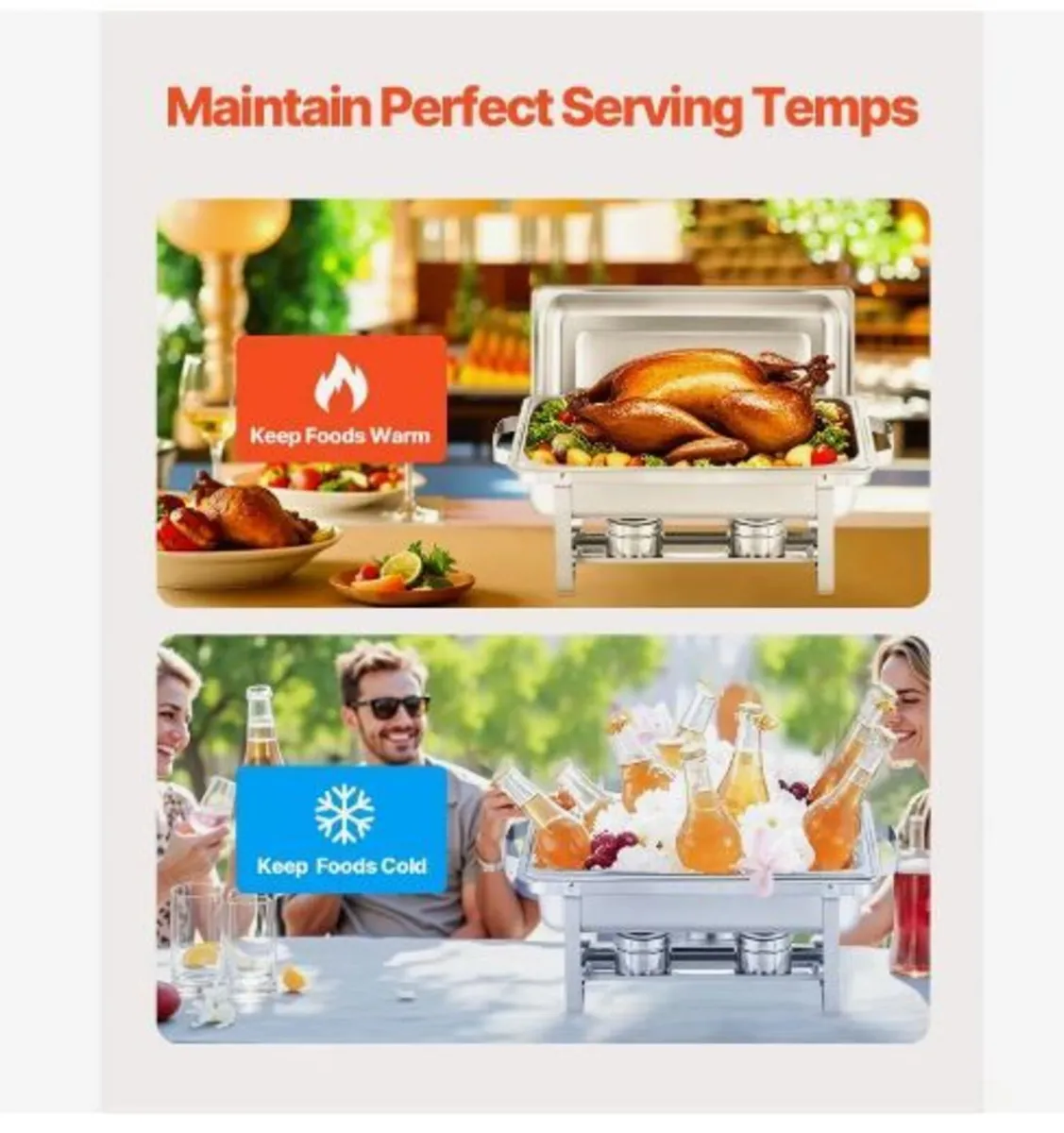 Chafing Dish Buffet Set, 8 Qt 4 Pack - Image 4