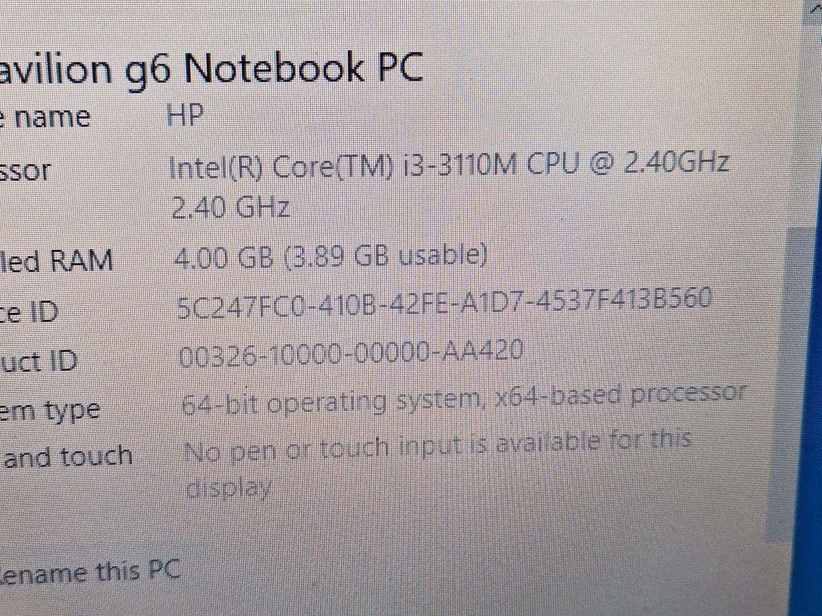 HP Pavilion G6 Notebook PC, Windows 10, 500GB - Image 4