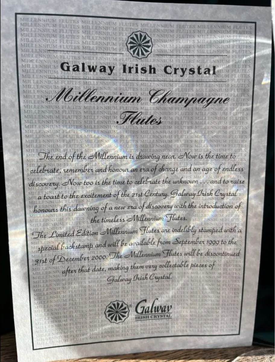 Galway Champagne Flutes (year 2000) - Image 2