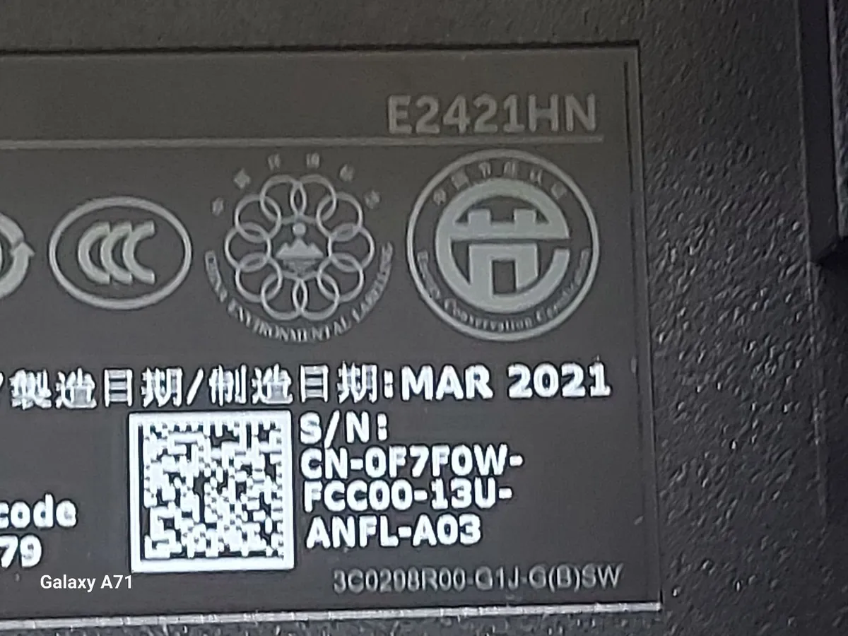 Dell Flat Panel Monitor Model E2421HN, 24 Inch - Image 3