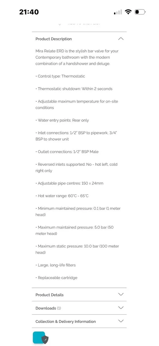 Mira Relate ERD Thermostatic Shower - Image 3