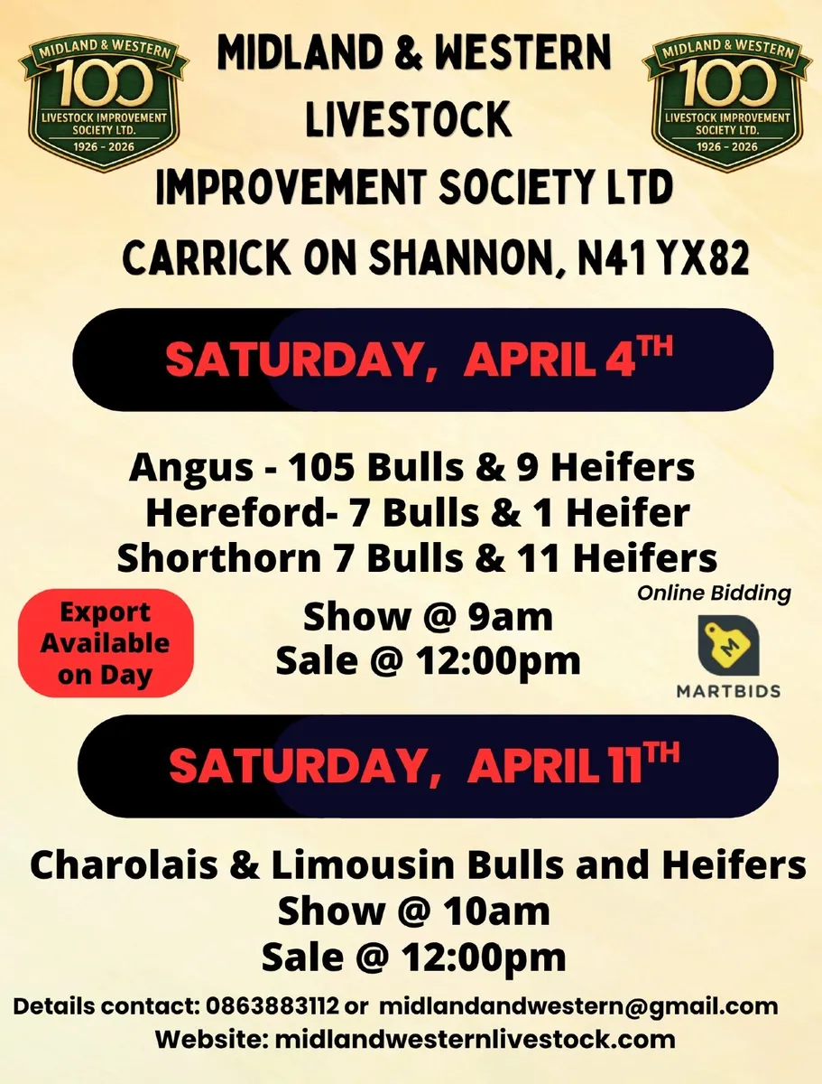 ⭐️Midland and Western Pedigree Sale 4th April⭐️