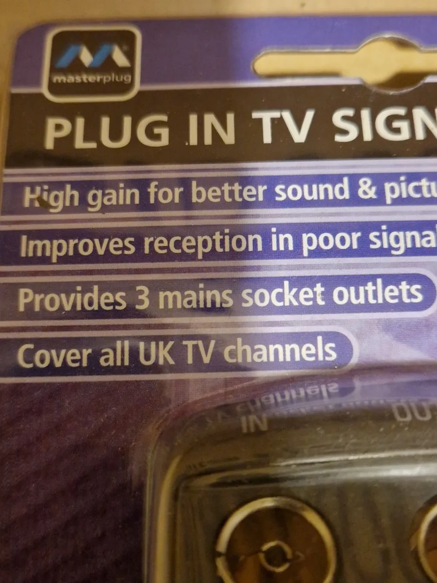 NEW & SEALED MASTERPLUG Plug In TV Signal Booster - Image 4