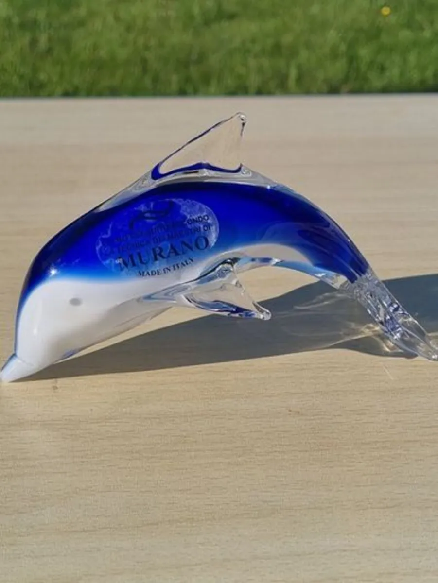 Murano art glass dolphin - Image 2