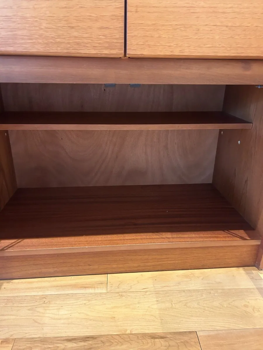 Mid century teak writing desk storage cabinet - Image 3