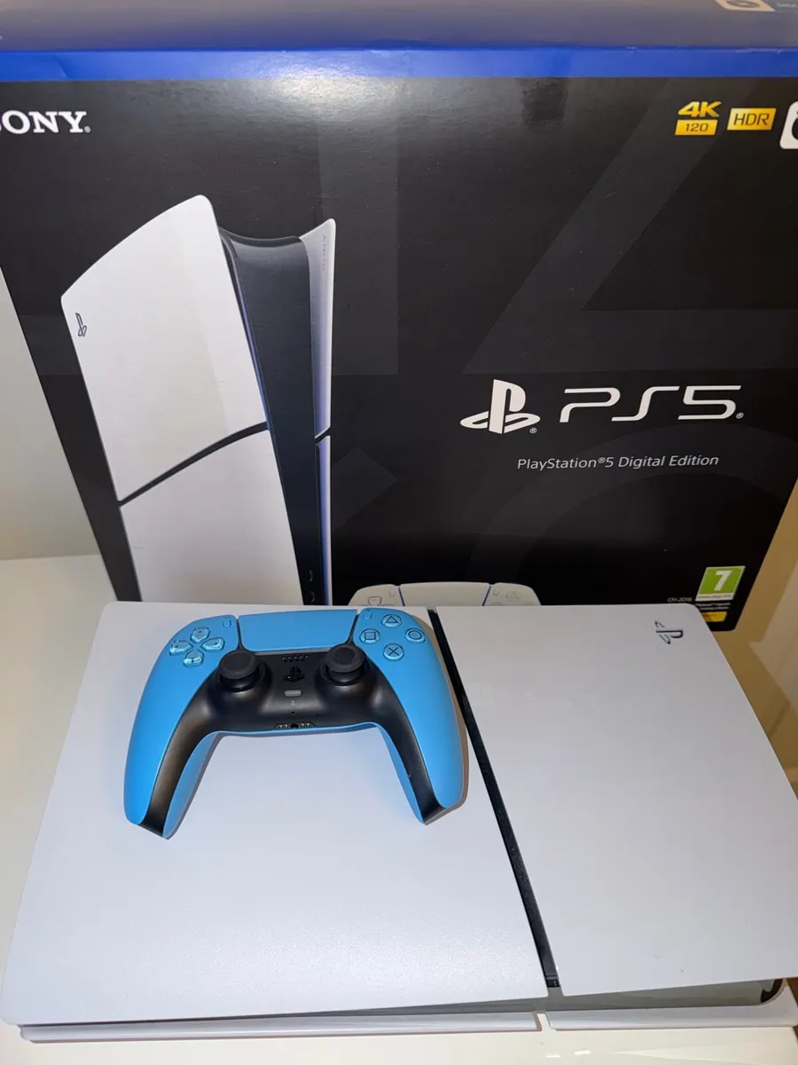 PS5 (slim edition) 1TB storage, + Blue controller - Image 1