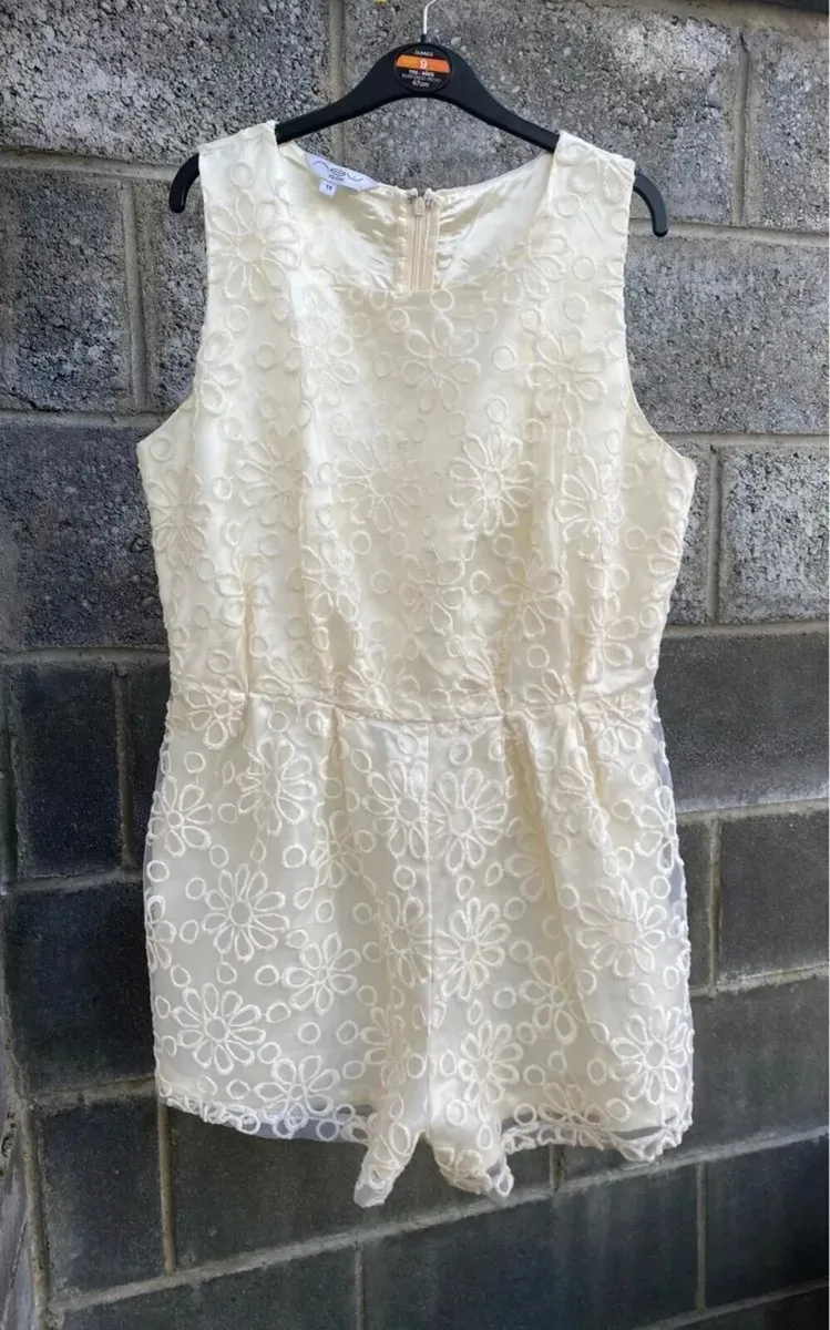 Lace Teddy Playsuit, Fully Lined, Size 14 - Image 1