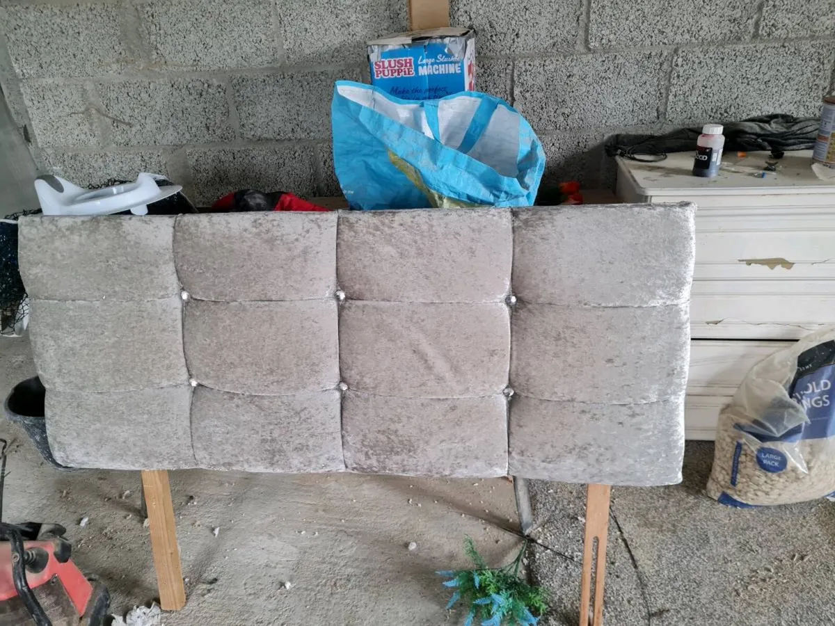 Crushed velvet headboard