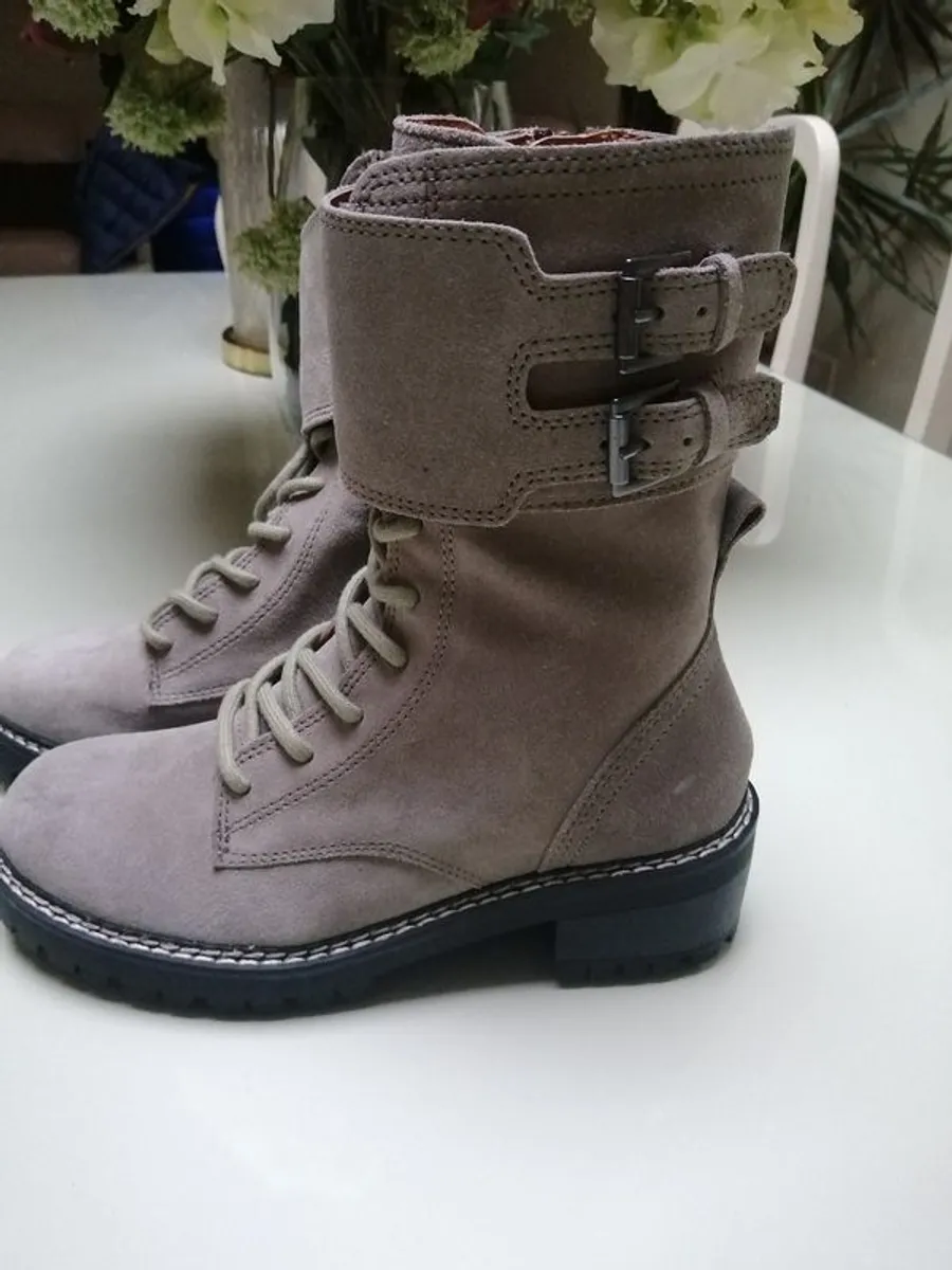 Ladies Leather Suede Biker Boots. Reduced - Image 1