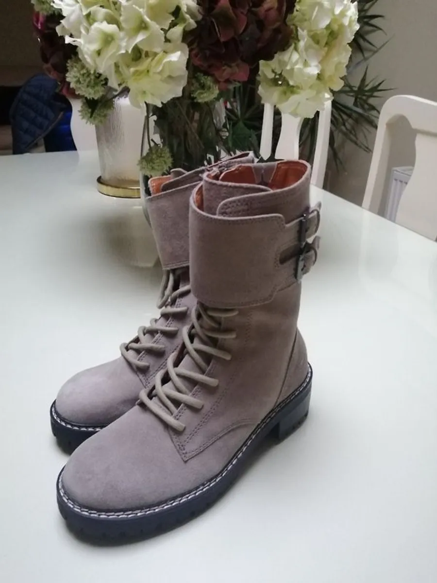 Ladies Leather Suede Biker Boots. Reduced - Image 2