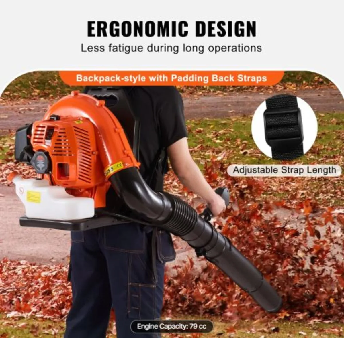 Backpack Leaf Blower, 79CC 2-Cycle Gas Leaf Blower - Image 2