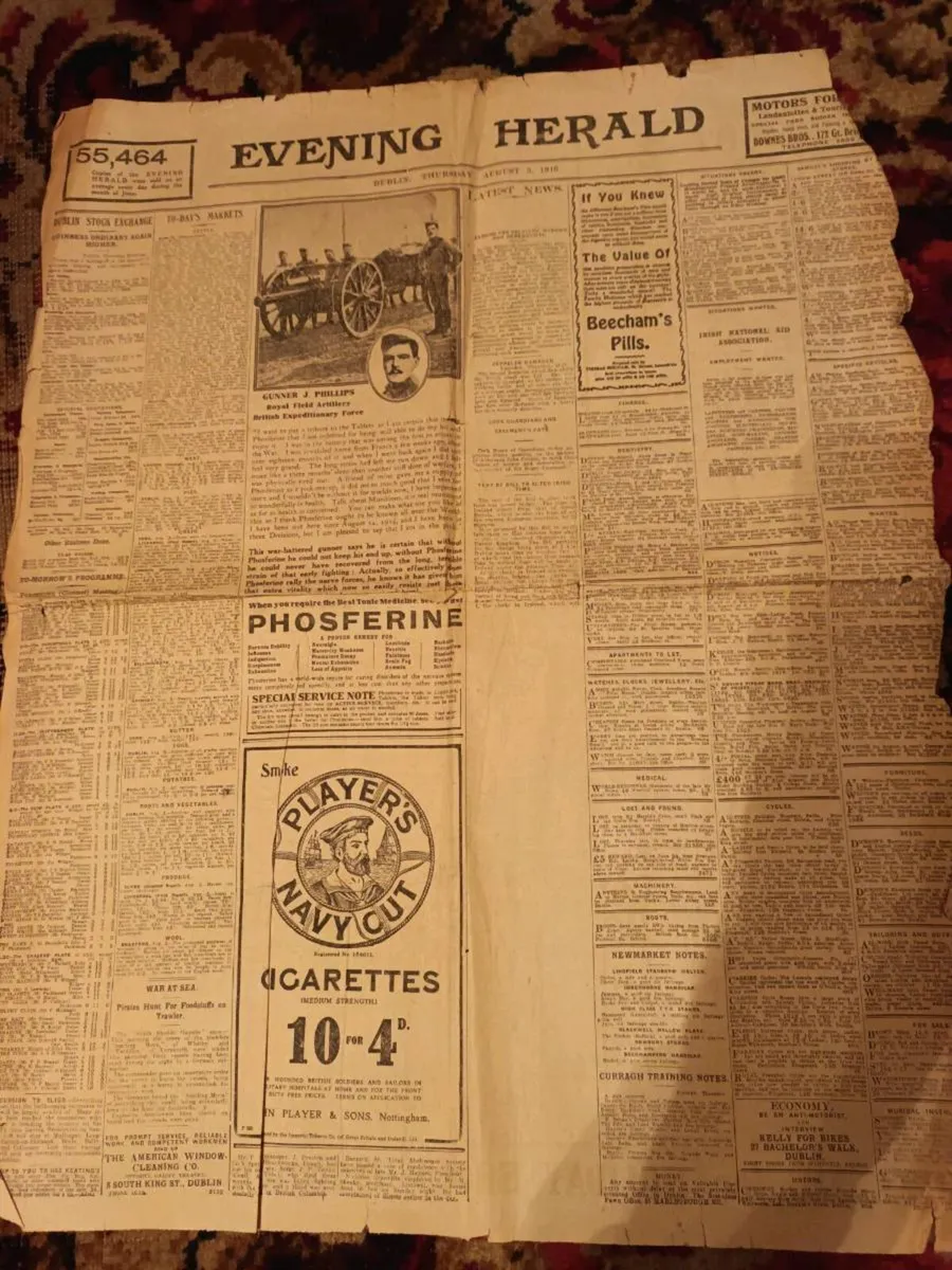 1916 Evening Herald pages - Image 1