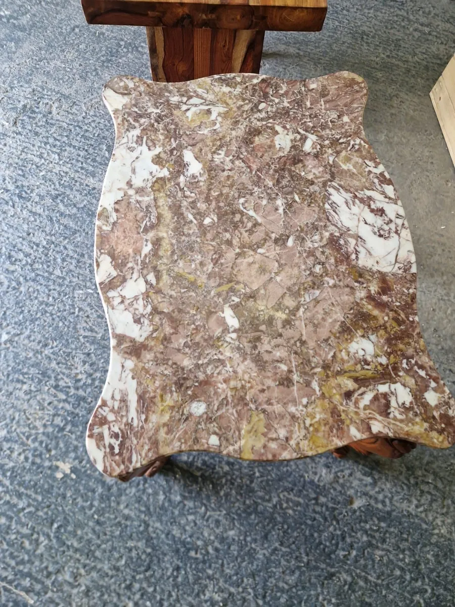Vintage marble top coffee table - Image 3