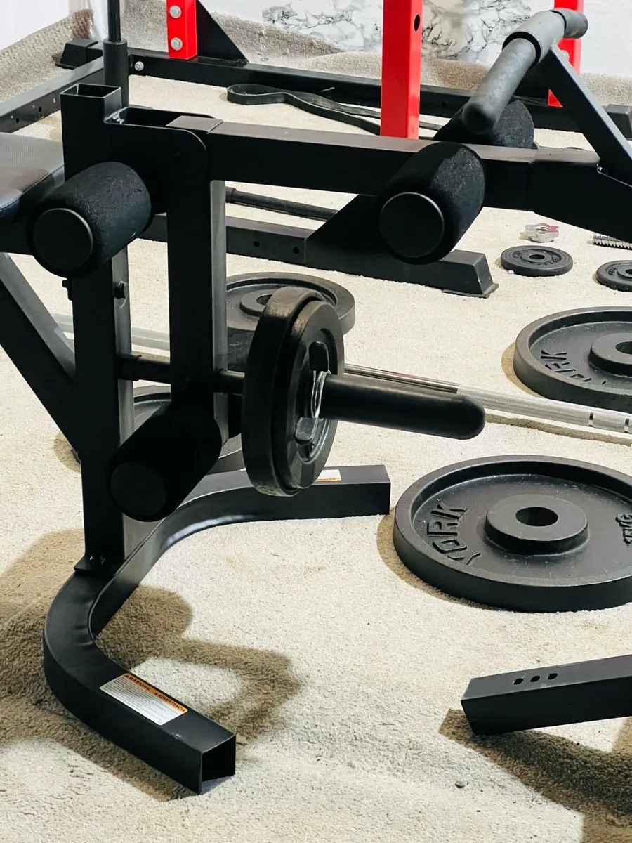 BODYMAX POWER RACK WITH PULYWEIGHTS BAR DUMBBELLS - Image 3