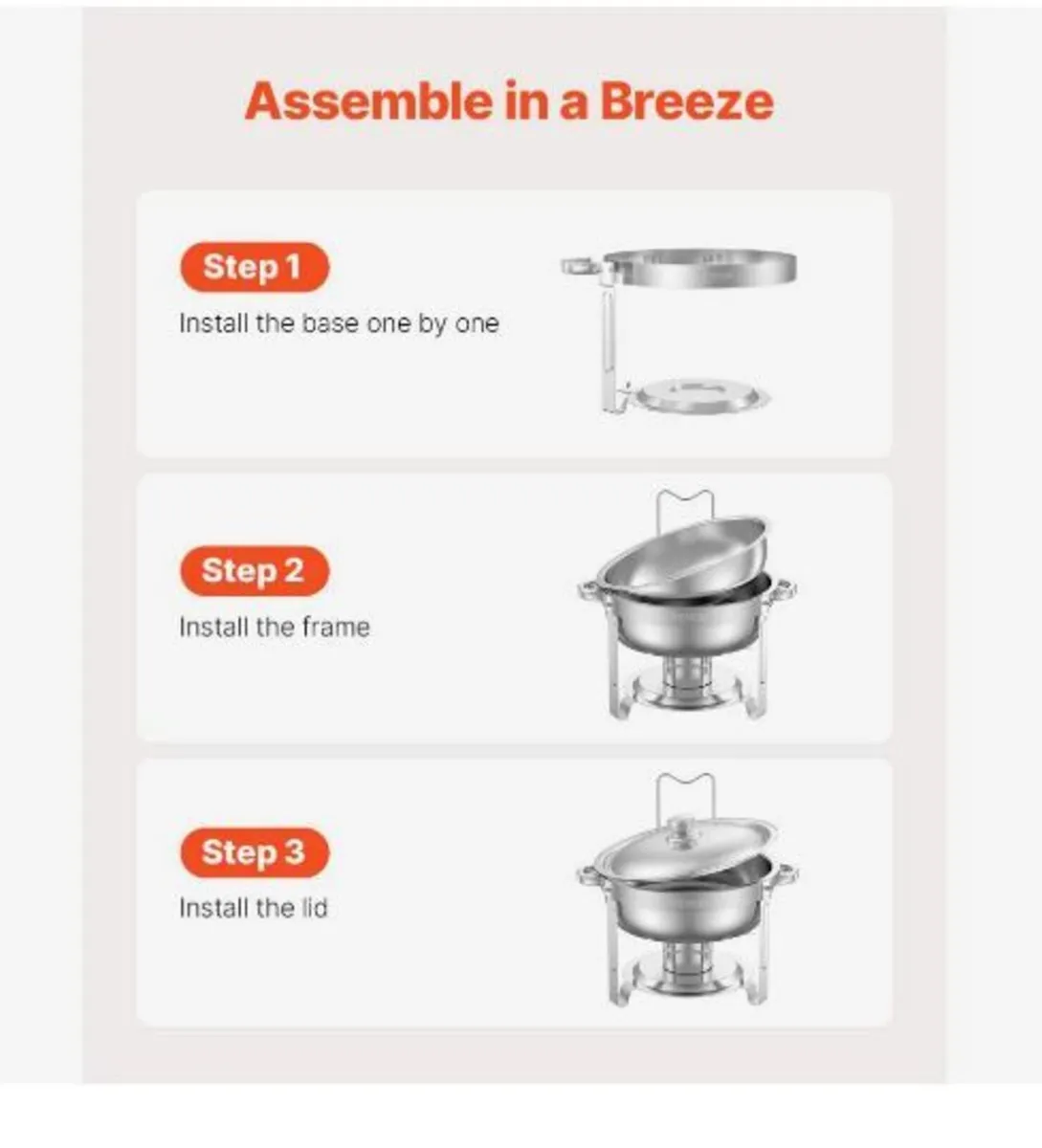 Chafing Dish Buffet Set, 5 Qt 4 Pack - Image 4