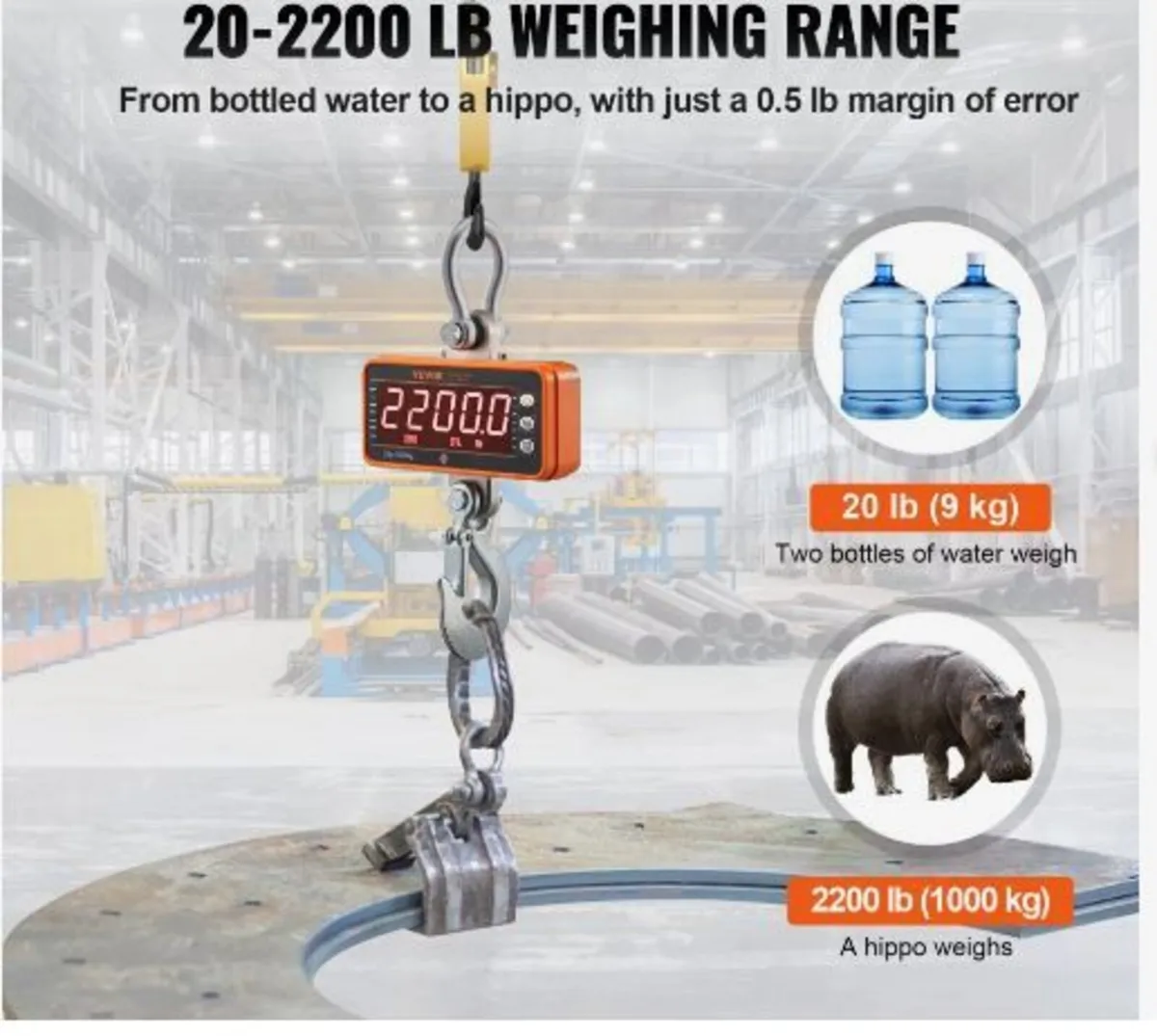 Digital Crane Scale, 2200 lbs/1000 kg - Image 4