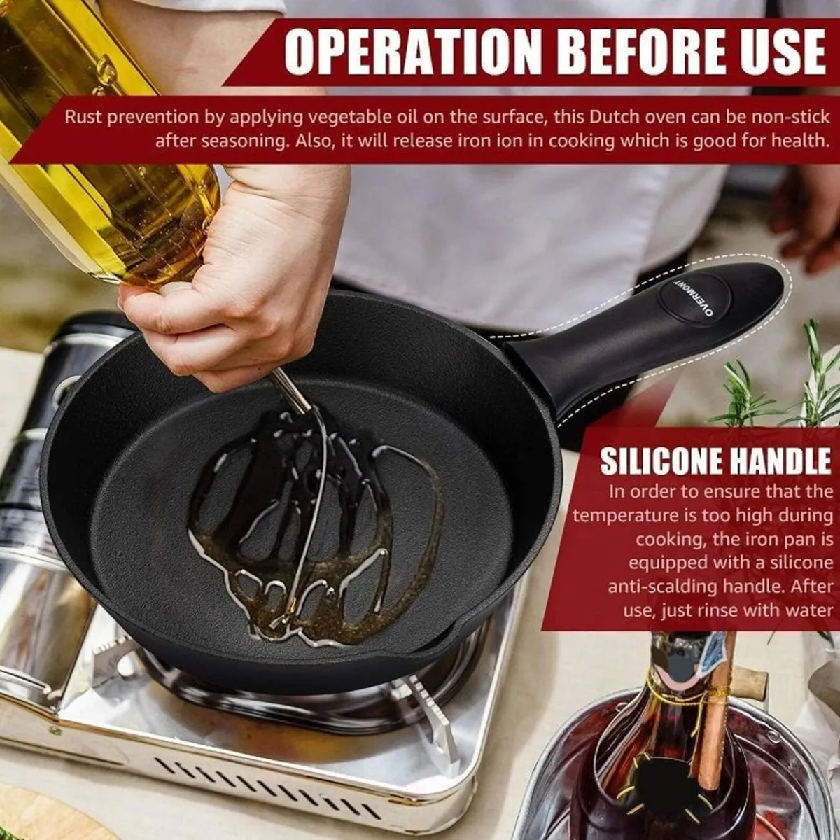 Pre-Seasoned Cast Iron Skillets (set of 3) - Image 3