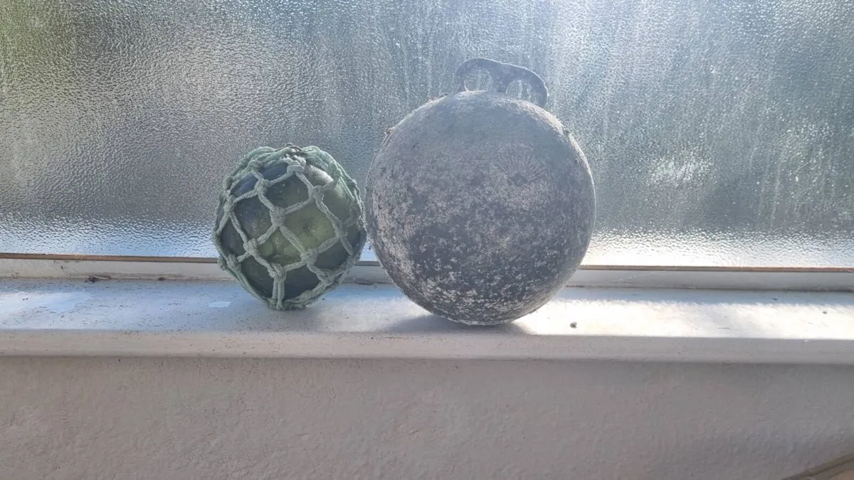 Vintage Green Glass & Zinc Sea Buoys - Image 3