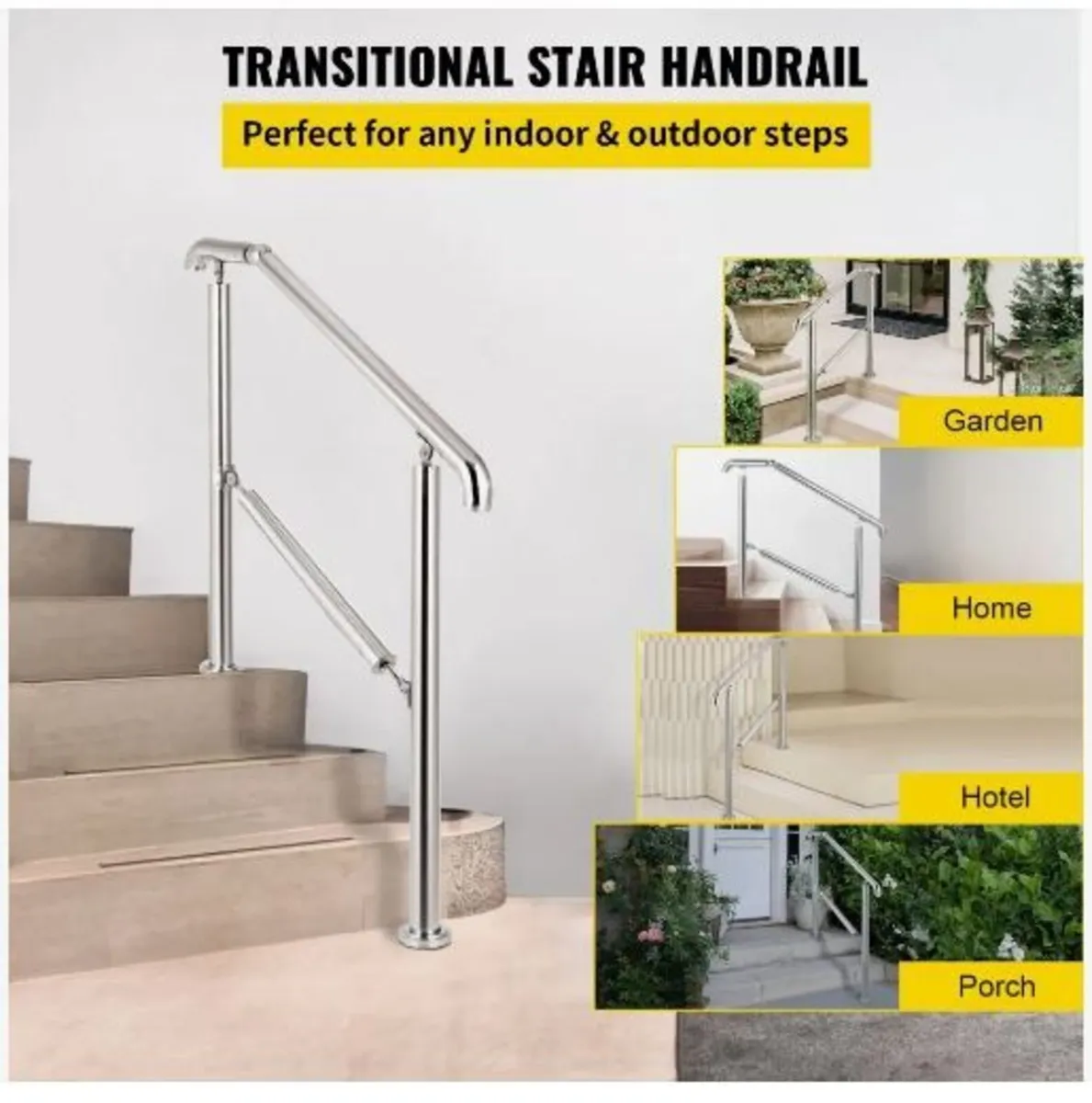 3 Step Railing Stainless Steel Transitional - Image 2