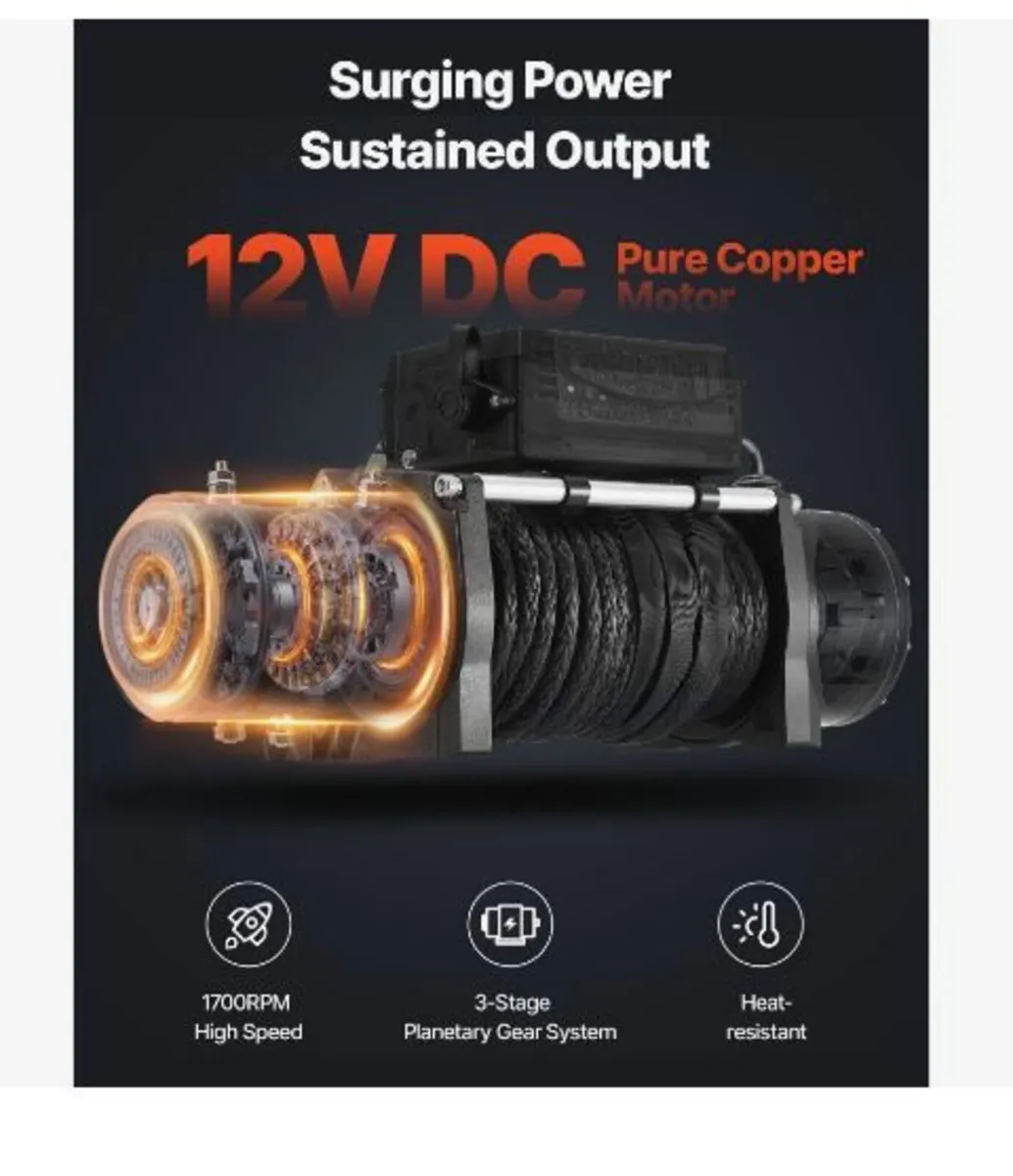 Electric Winch, 6100 kg Load Capacity, - Image 3