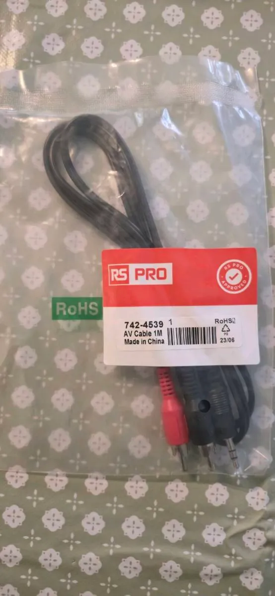 NEW CABLE STEREO MINI JACK TO 2 X RCA CHINCH 1m - Image 3