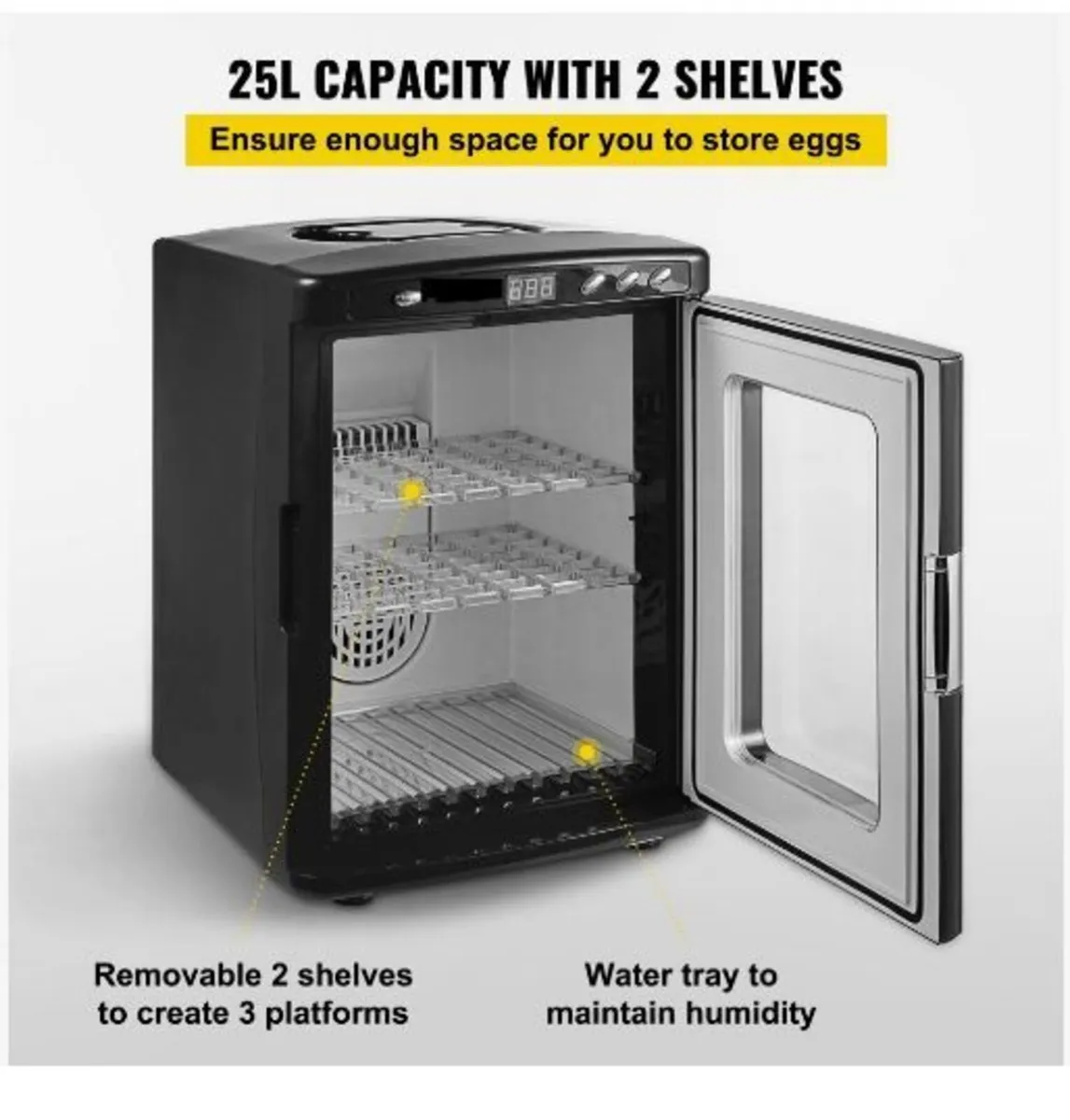 Black Reptile Incubator 25L Scientific Lab - Image 3