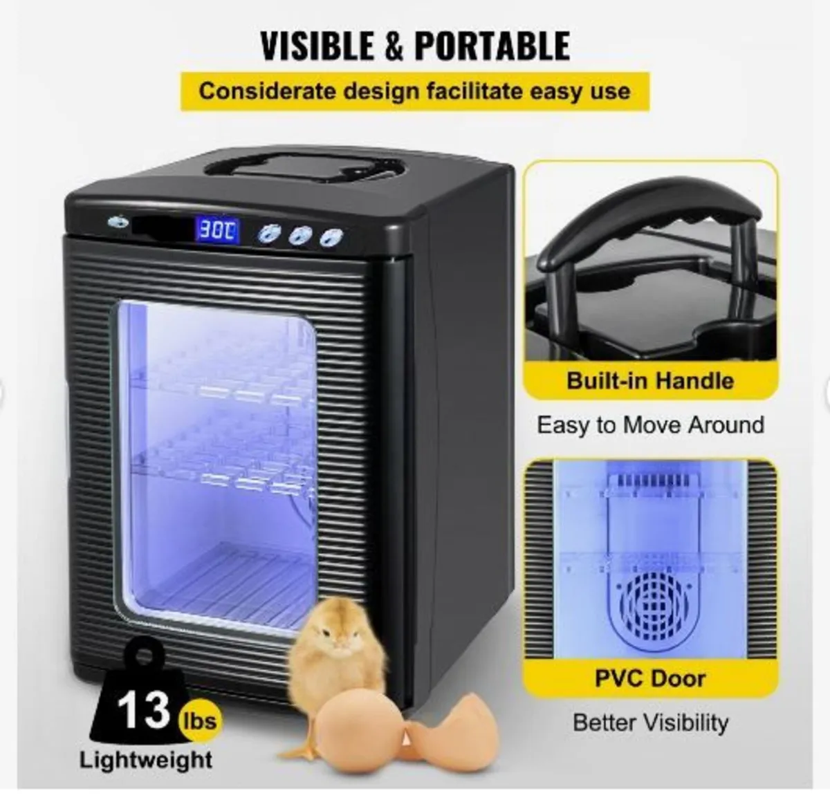 Black Reptile Incubator 25L Scientific Lab - Image 4