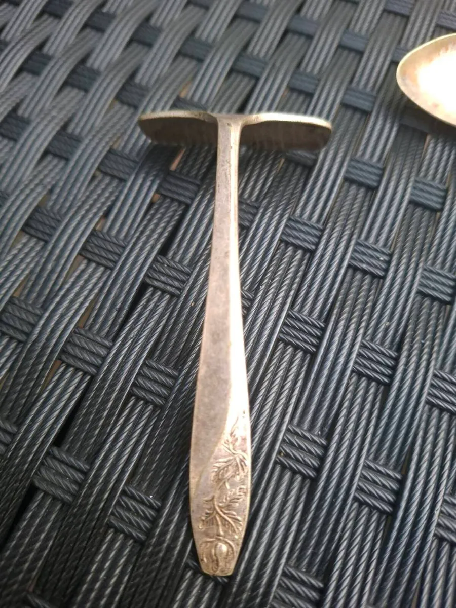 Vintage stamped Silver plated Child Spoon & Pusher - Image 4