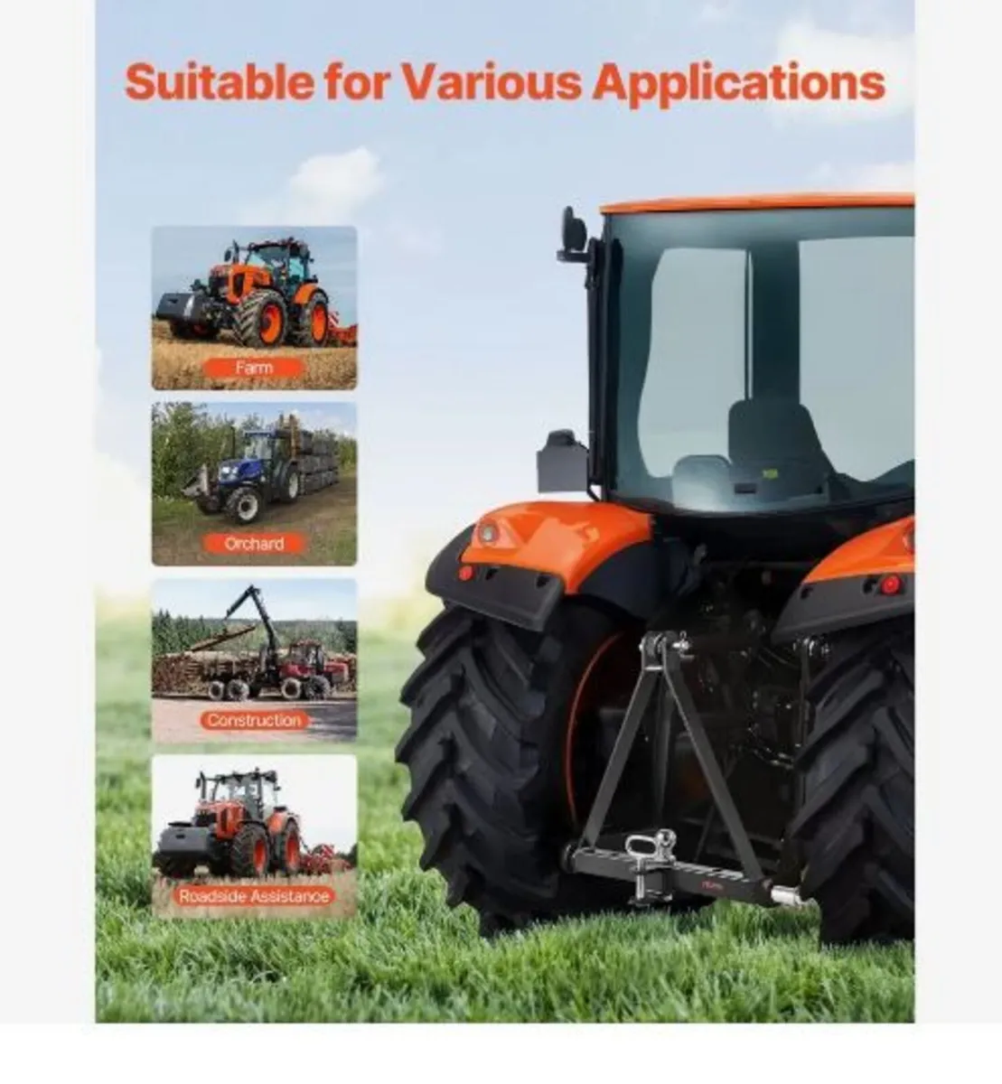 3 Point Hitch Receiver with 2 in Receiver - Image 2