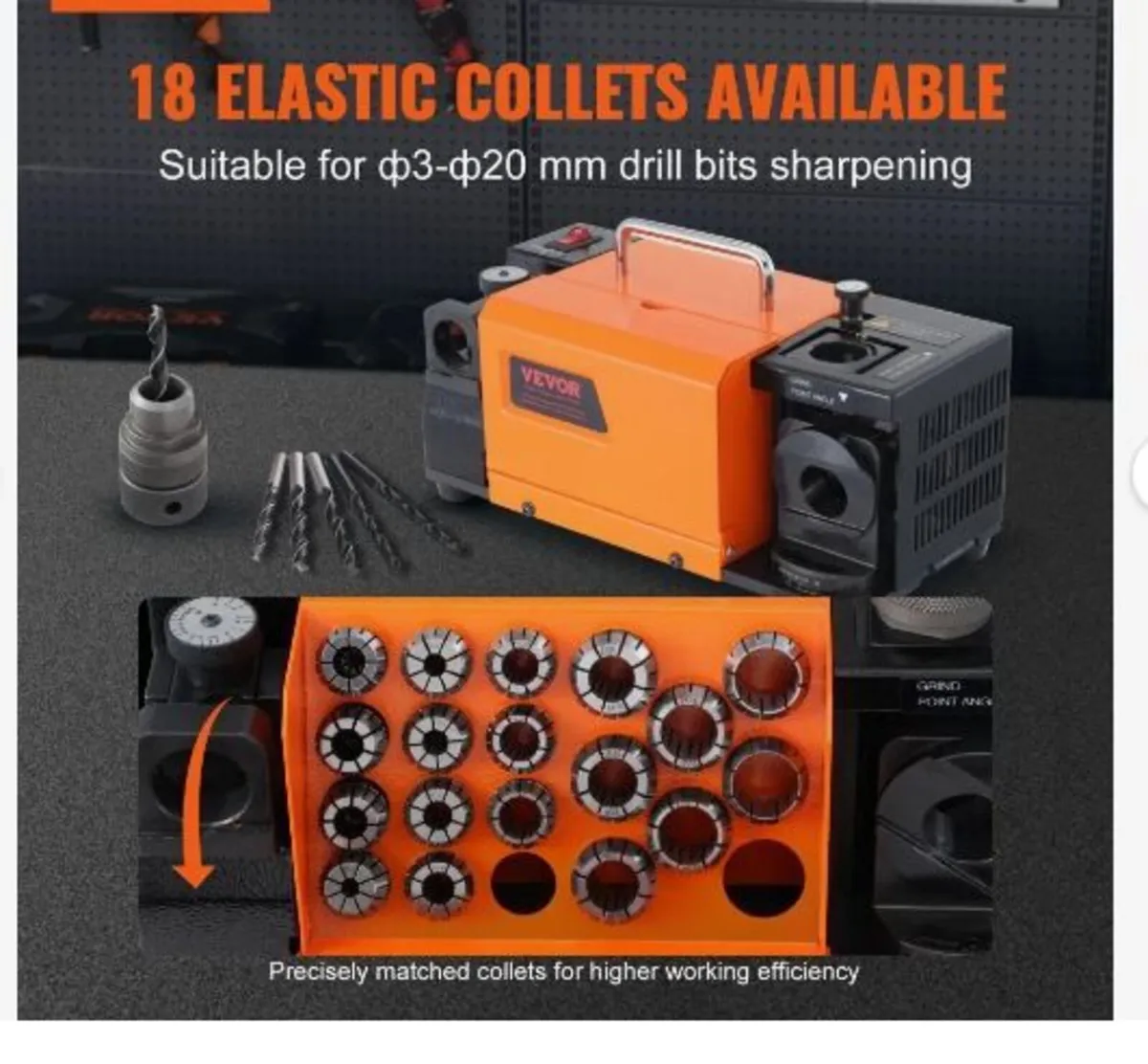 MR-20G Drill Bits Sharpener 3-20mm Bits Grinder - Image 2