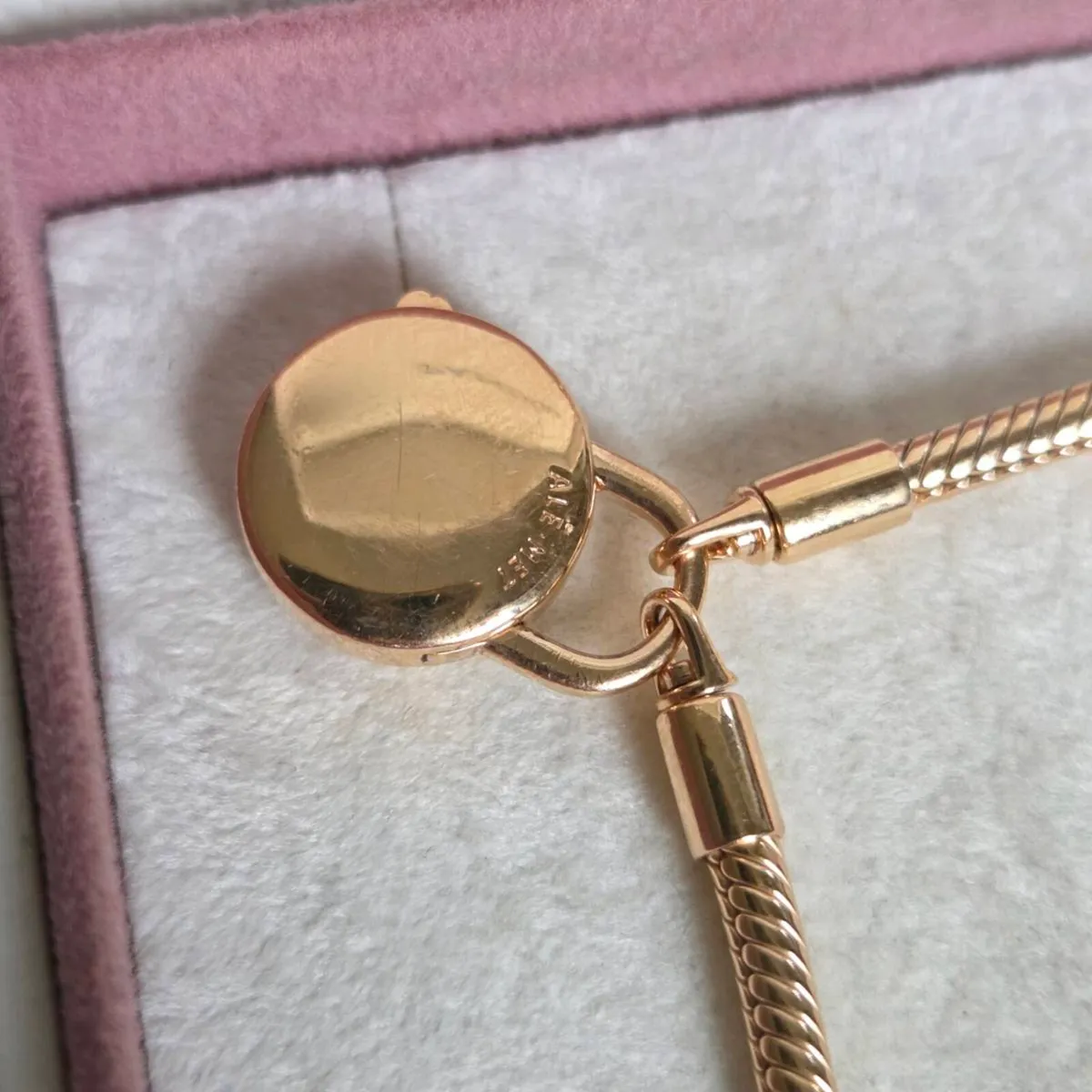 Pandora Rose Gold Pave Logo Padlock - Image 3