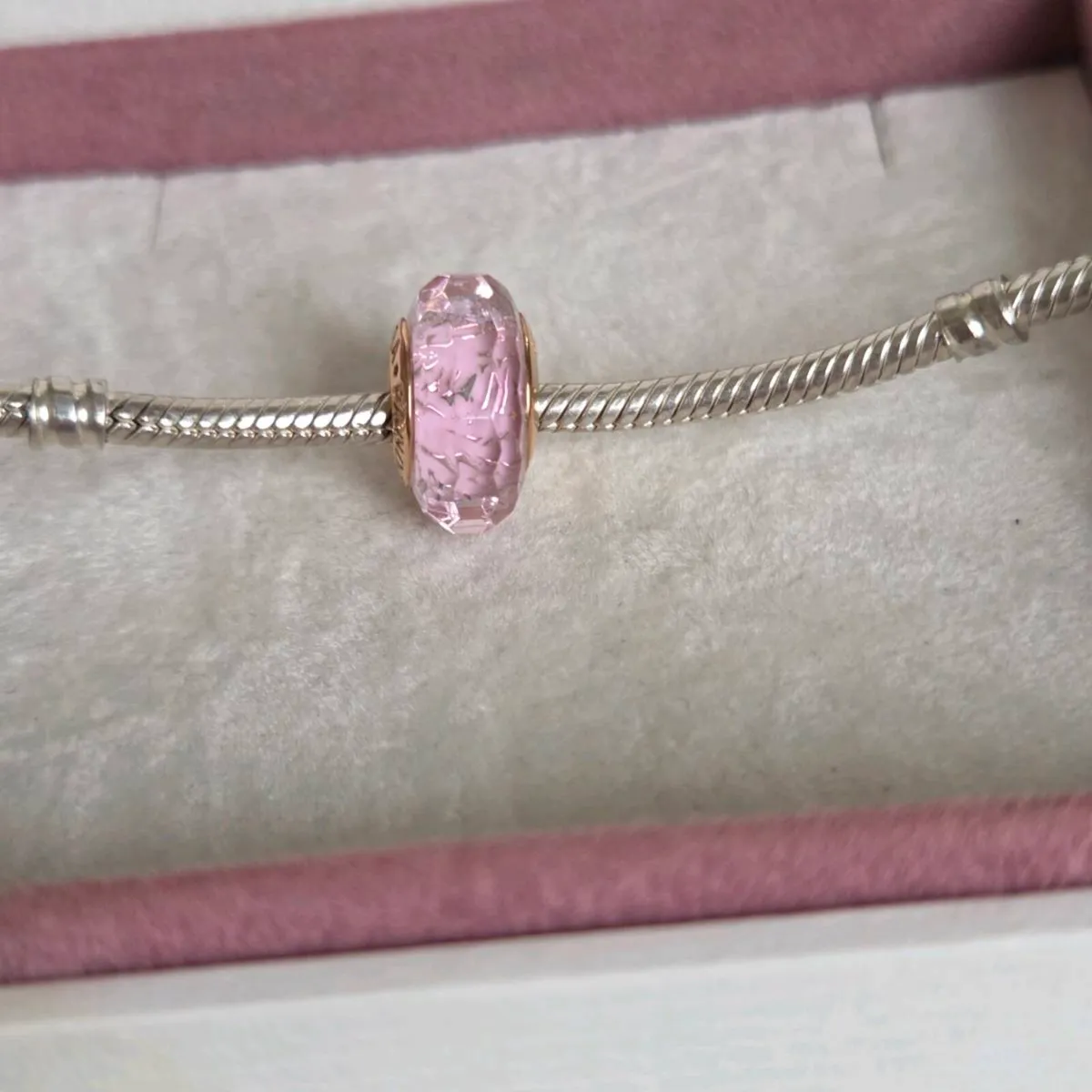 Pandora pink shimmer faceted rose gold plated - Image 1